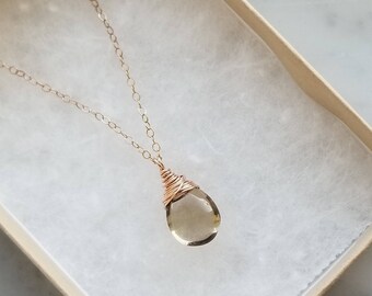 Smoky Quartz Necklace - Smokey Quartz - Quartz Pendant - Quartz Crystal Necklace - Healing Brown Gemstone - Brown Crystal