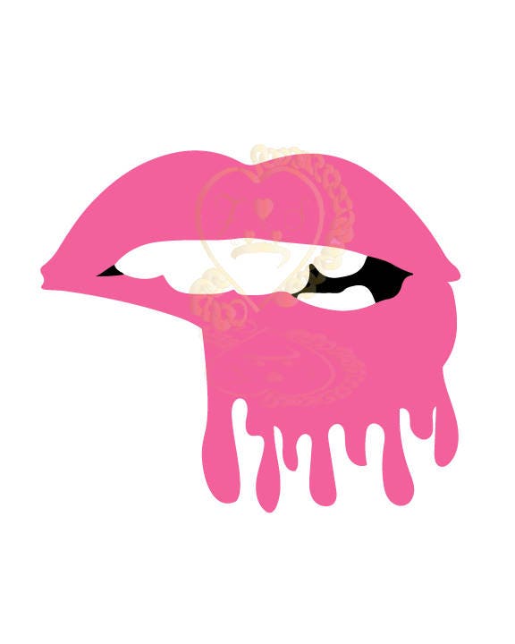 dripping lips svg cut file biting lips svg file for cricut