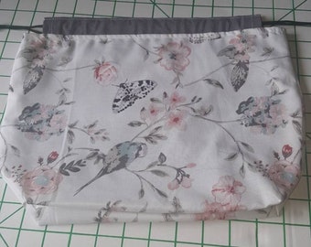 Medium reversible Drawstring knitting project bag