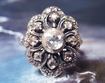 Antique Engagement Ring | Vintage Engagement Ring | Diamond Engagement Ring | Diamond Cluster Ring | Georgian Engagement Ring Georgian Ring