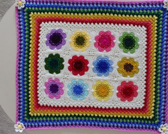Crochet Baby Blanket, Rainbow Knitting blanket in Unique design,