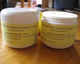 Lemon Body Butter, 4oz - All Natural