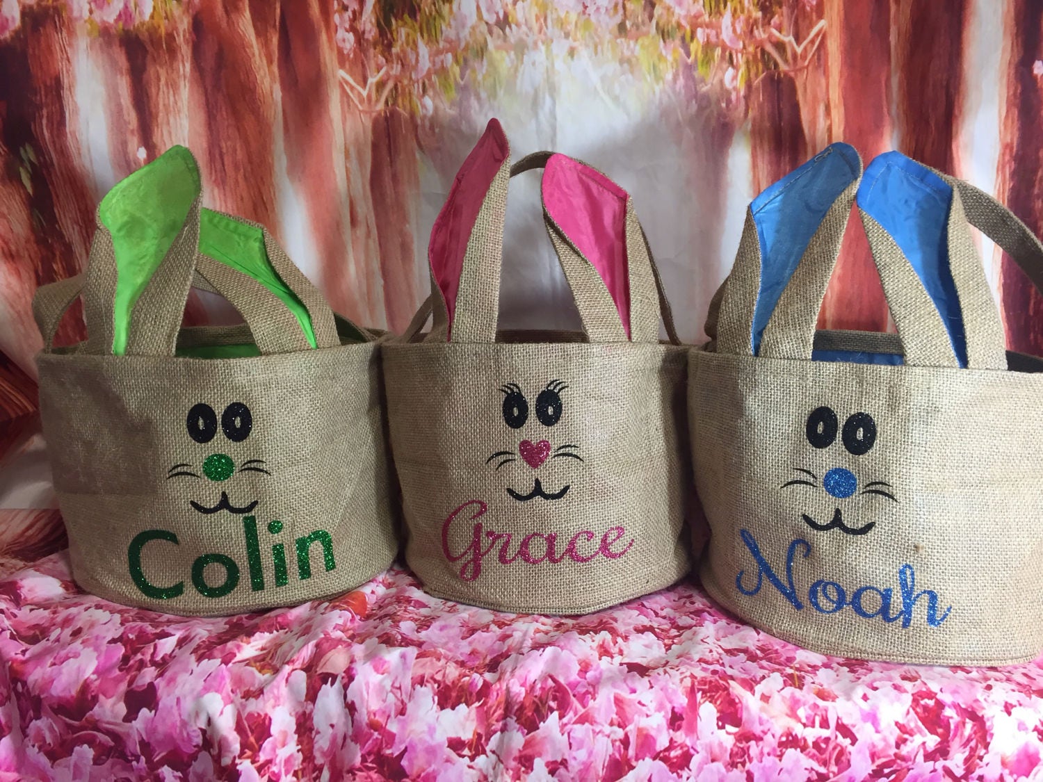 burlap easter bags with ears