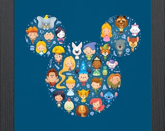 Disney Chibi Mickey Mouse Motif Counted Cross Stitch Pattern Instant PDF Download