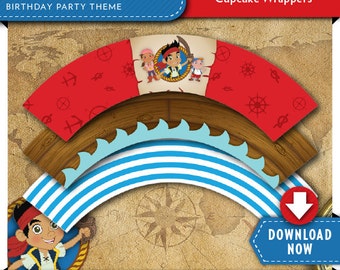 Jake and the Neverland Pirates Cupcake Wrappers | Pirate Birthday Party | Printable | Invitations & Party Kit Available | Instant Download