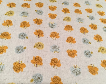 Heather Ross Kokka Far Far Away 2 Flowers Beige FQ