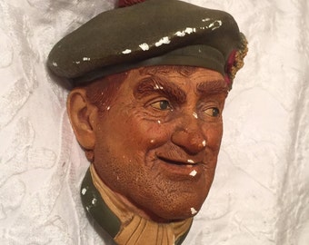 Vintage Chalkware "Jock" - 1969 Bossons - Jock Hand Painted - SIGNED and NUMBERED - Collectible Chalkware