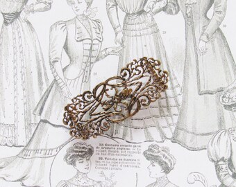 Rare vintage Art nouveau brass buckle - 7 cm
