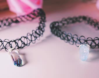Quartz Crystal chokers and necklaces