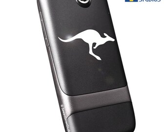 Kangaroo Decal, Jumping Kangaroo Laptop Sticker, Leaping Kangaroo Car Sticker, Bounding Kangaroo Window Sticker / 1.50"h x 2.75"w - #652