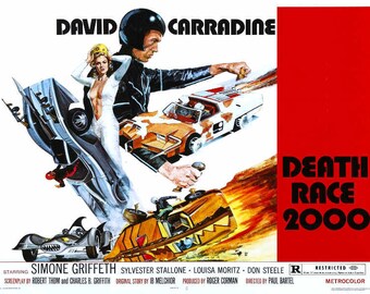 1975 Death Race 2000 vintage science fiction movie poster print