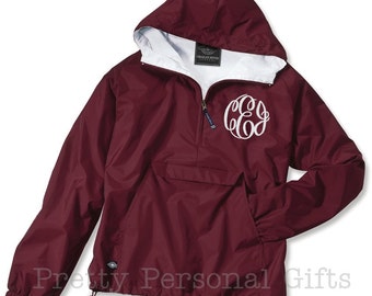 Pullover Windbreaker Jacket Monogram, Monogrammed Jacket, Monogram Windbreaker, Monogram Pullover, Charles River Jacket