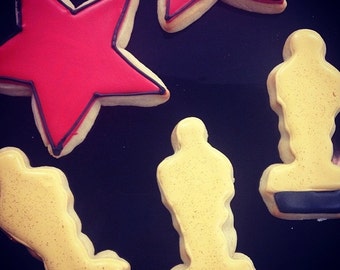 Academy Awards Sugar Cookies Oscars and Stars One Dozen