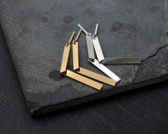 2 legged articulated Silver or 18kt gold-plated earrings