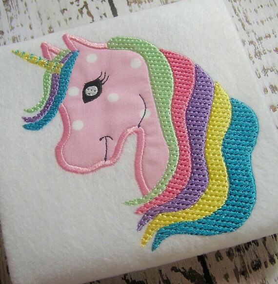 Download Applique unicorn machine embroidery design colorful horse