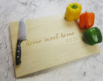 Personalized Cutting Board - Wood Cutting Board - Housewarming Gift, First Home Gift - New home Gift - Home Sweet Home - Kitchen Decor