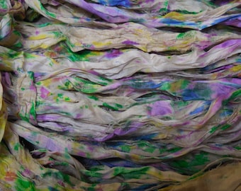 50 Yards, Meadow Sprites, Sari Silk Ribbon, Fair Trade from India