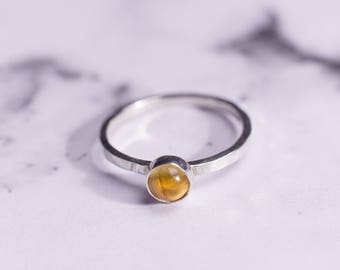 Citrine Silver Satellite Ring