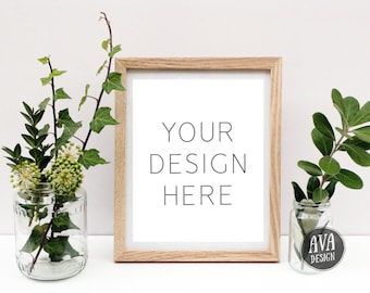 8x10 Photo Frame | Simple Frame Mockup | Frame Background | Wooden Photo Frame | Frame Template | JPEG + PNG | Digital File | Commercial Use