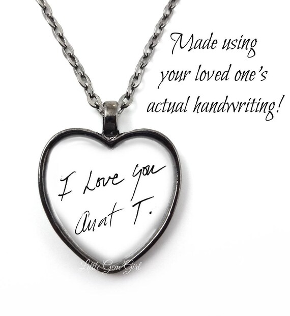 uk jewelry custom handwriting Jewelry Heart Signature Necklace Custom Handwriting