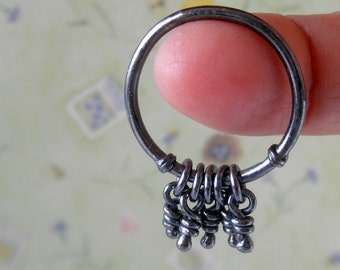 Knots Sterling Silver Oxidized Rustic Ring. -Knotty- Size 7.25