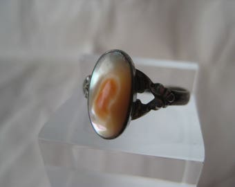 Blister Pearl Sterling Ring Vintage 925 Silver Size 6 1/4