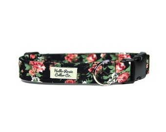 Rose Dog Collar / Floral Dog Collar / Flower Dog Collar / Big Dog Collar / Small Dog Collar / Medium Dog Collar / Dog Collar / Pet Collar