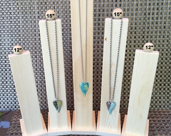 Tall Slim Line Wood Necklace Jewelry Display