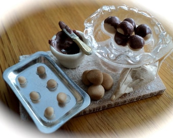 DOLLS HOUSE MINIATURES - 1/12th Making Chocolate Profiteroles