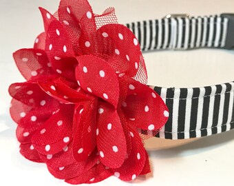 Parisian Girl Dog Collar - Girl Dog Collar with Flower - Girl Dog Collar - Dog Collar for Girls - Pet Accessories
