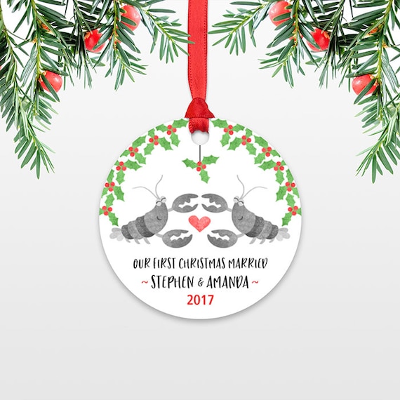Lobster Personalized First Christmas Ornament Couple, Our First Christmas Engaged, 1st First Christmas Married, First Christmas Together