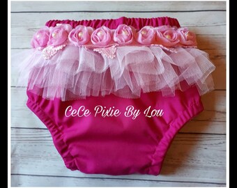Tulle ruffles nappy cover. Size 1