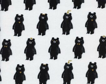 Cotton + Steel - Bear Hug in Black & White Metallic