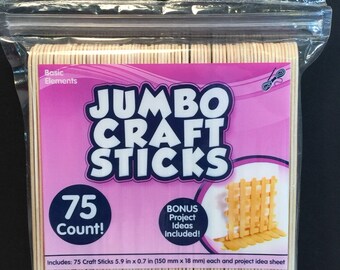 Basic Elements 75 Jumbo Craft Sticks 5.9in x 0.7in