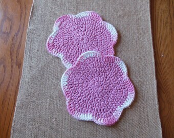 Crocheted wash cloth, face cloth, dish cloth