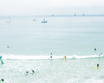 Surfers in Santa Cruz, California