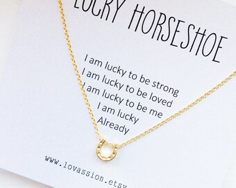Tiny Horseshoe Necklace, horseshoe necklace, gold horseshoe necklace, silver horseshoe necklace, 14k gold
