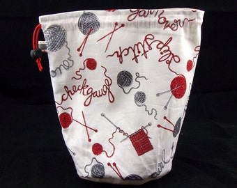 MM Knitting words project bag