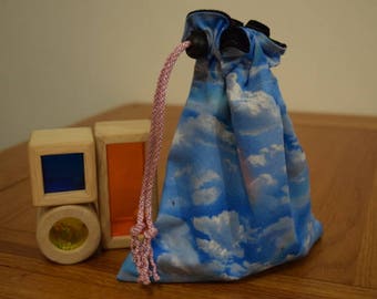 Rainbow Clouds Drawstring Toy Bag/Dice Bag/Pouch