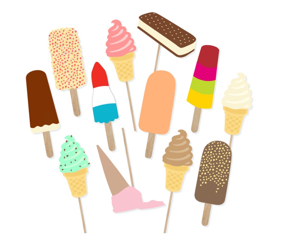 Ice Cream Party Photo Booth Props Ice Cream Party Photobooth