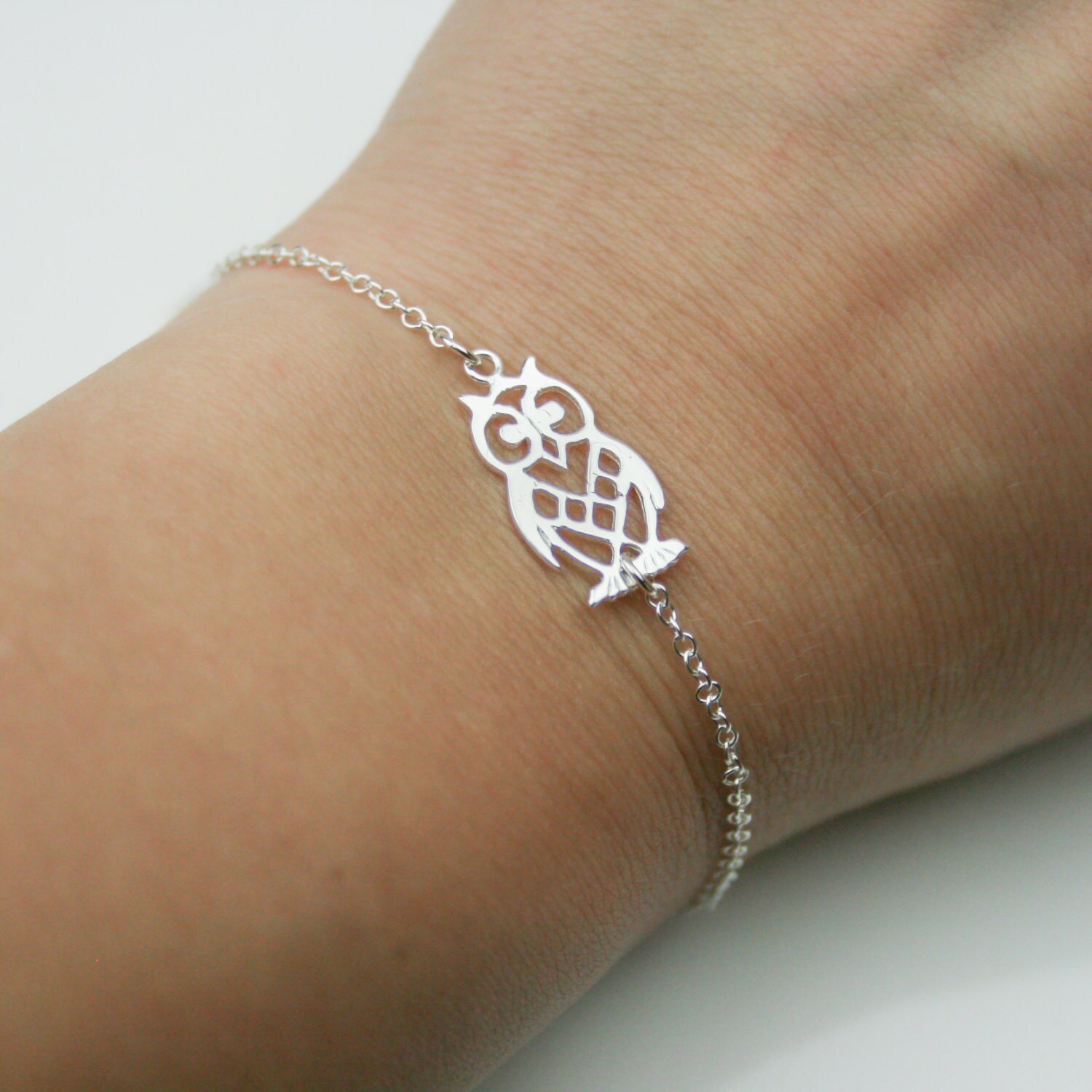 Sterling Silver Owl Bracelet