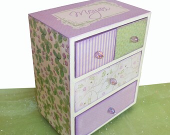 Girls Jewelry Box Personalized English Lavender