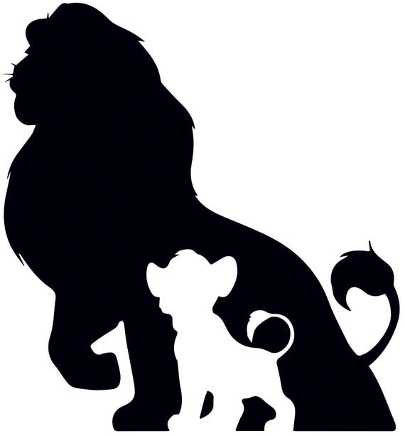 Mufasa and Simba Silhouette Vinyl Decal Sticker