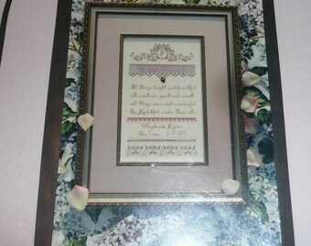 Vintage Simply Stephie All Things Bright And Beautiful Sampler Cross Stitch Pattern