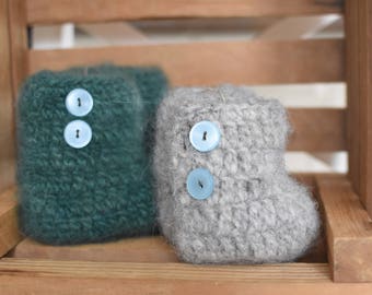 Crocheted & Felted Baby Booties