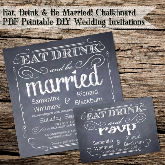 Eat Drink Be Married Wedding Invitations 7
