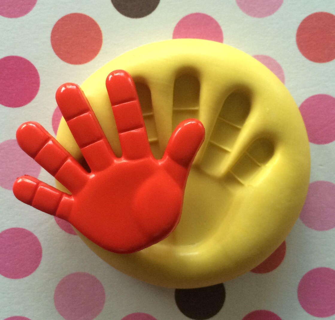 HANDPRINT Hand Silicone MOLD Handprint Mold Cupcake Topper