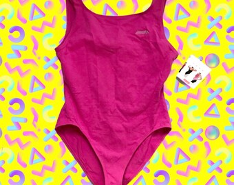 NWT Vintage 90s Liz Claiborne Pink Bodysuit, Size L