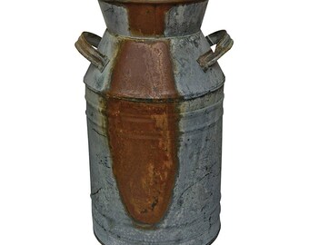 Milk Can - 7" Galvanized Finish - Country Rustic Primitive Jug Vase , Perfect rustic wedding, farmhouse crafts
