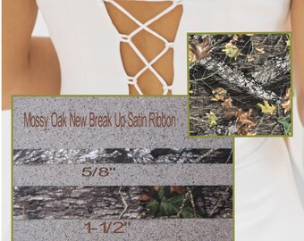 New Mossy Oak New Break Up 1-1/2" Satin Ribbon, Camo Ribbon Camouflage Ribbon